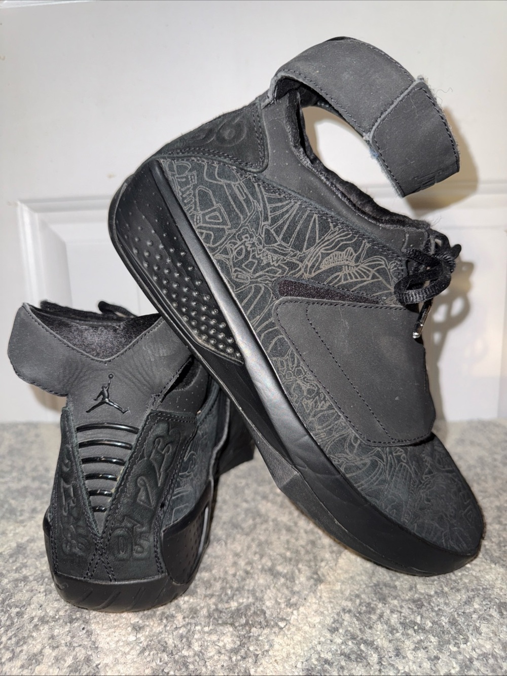 Air Jordan 20 Retro Black Cat Black Basketball Shoes Men's Size 10